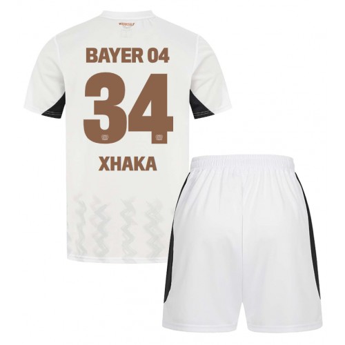 Fotbalové Dres Bayer Leverkusen Granit Xhaka #34 Dětské Venkovní 2024-25 Krátký Rukáv (+ trenýrky)